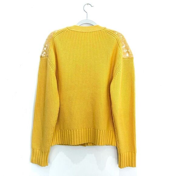 A.L.C Sequin Merino Wool Cardigan in yellow - Picture 7 of 9
